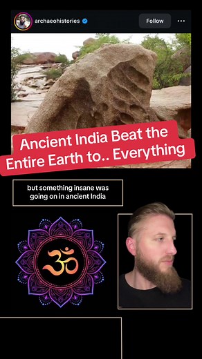 Shoutout to the legend @praveenmohanglobal for being the only boots on the ground researcher that’s making sense of these things. Ancient India had the same megalithic tools as the Inca, the rock cutting abilities of the Nabateans (Petra), and the sophistication of ancient Egypt. It has more dolmens than Europe, more stone circles than Ireland, and it’s very own Novello Tepe. If you read their “mythology”, you will be shocked with how many parallels to modern quantum theory there are. It’s an un