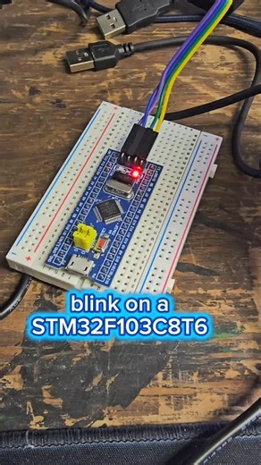 Ken Santema on Instagram: "I've played with the STM32 blue pill before, but using Arduino IDE. Sine I'm probably going to use stm32 boards for audio projects going forward, its time to put on my big boy pants and use the right tools! #stm32 #bluepill #blink #microcontroller #mrbluesky"