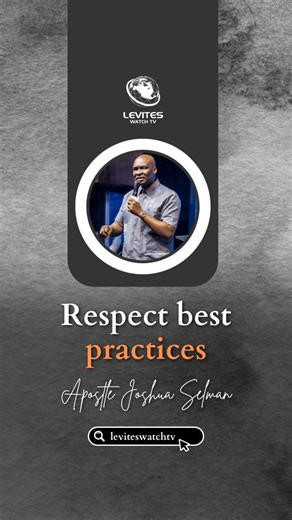 732 reactions · 42 shares | “Respect best practices” - Apostle Joshua Selman Nimmak Message title: The Grace For Visibility Available on Koinonia Global (YouTube channel). Audio available for download on Levites WATCH TV (Telegram Channel). #apostleselman #apostlejoshuaselman #apostlejoshuaselmannimmak #koinoniaglobal #leviteswatchtv | Levites WATCH TV | Facebook