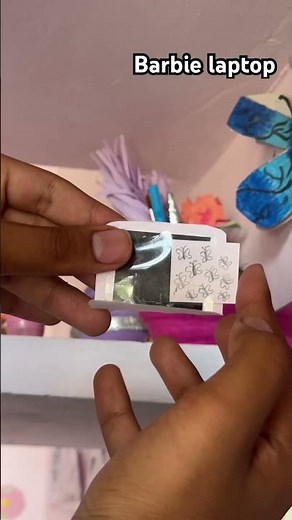 DIY mini Barbie laptop 💻 #barbie #minecraft #shorts