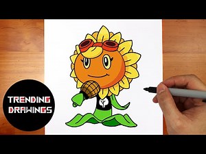 How To Draw FNF MOD Character - Solar Flare PVZ Easy Step by Step