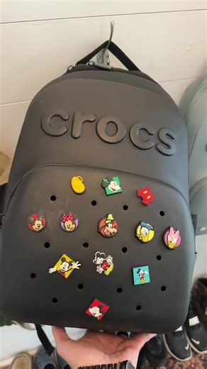 This Crocs backpack is one of those pieces that actually stands out. It has that bold Crocs look, plenty of room for school, travel, or everyday stuff, and the front is ready to personalize with your favorite Jibbitz. If you like bags that are practical but still fun, this one is easy to obsess over. Linked below before it sells out. #crocs #backpack #schoolbag #travelbag #tiktokshop