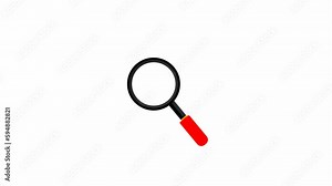 Animated magnifying glass illustrates searching and analyzing