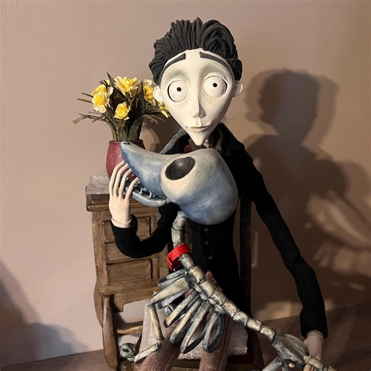 Victor Van Dort 60cm Gothic Art Doll, Male Collector Doll, Moving Flirty Eyes, Wire Body, Vintage Suit, Display Stand + Scraps Gift - Etsy