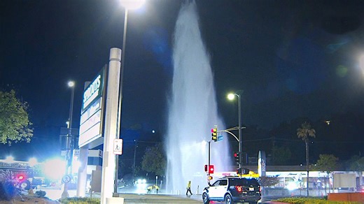 75-foot geyser erupts in Los Angeles after hit-and-run
