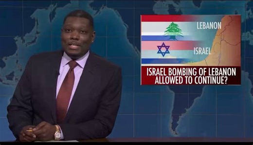 ‘The man controlling our military: Benjamin Netanyahu.’That’s not political satire. That’s the Jewish control trope. We’re at the point where SNL needs to invoke antisemitic tropes to make people laugh.