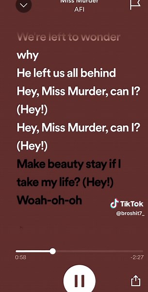 Miss Murder - AFI Lyrics and Insights