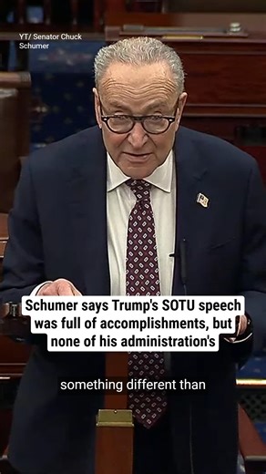 Chuck Schumer slammed President Trump’s State of the Union, arguing the speech was disconnected from everyday Americans struggling with rising costs. The Senate Democratic leader said Trump focused on celebrating others’ achievements instead of outlining concrete solutions on groceries, healthcare, and energy bills — accusing him of painting a rosy “fantasy” rather than addressing real economic pressures. | McGill Media