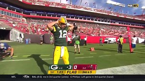 2.2M views · 4.9K reactions | Aaron Rodgers took a hard hit in the end zone, then he immediately got up and hit them with a "double pump." Absolute savage  Green Bay Packers | NFL on FOX | Facebook