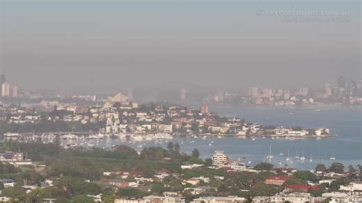 Greater Sydney is being impacted by bushfire smoke after recent fires across the Central Coast. These scenes captured at 6.45am today (9 December, 2025) in Dover Heights. Licensing available via Severe Weather Australia | Storm Chaser Daniel Shaw