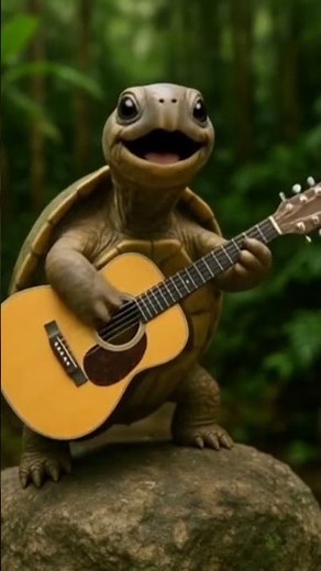 turtle playing guitar