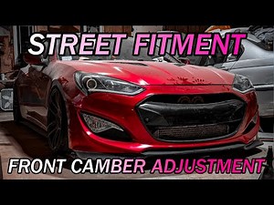 Genesis Coupe front coilover camber adjustment *Aggressive Fitment*
