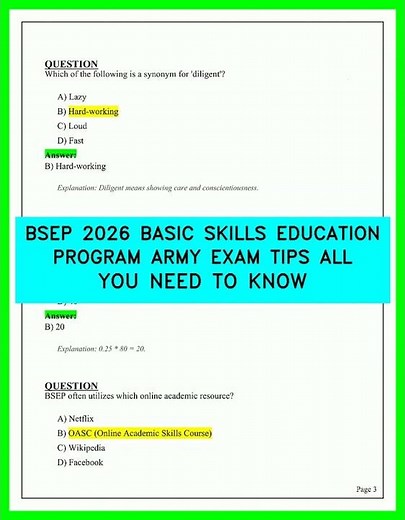 BSEP 2026 BASIC SKILLS EDUCATION PROGRAM ARMY EXAM TIPS ALL YOU NEED TO KNOW VIDEO 2026 GUIDE TIPS