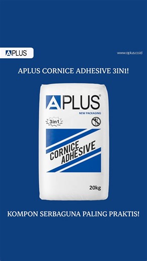 Aplus Pacific on Instagram: "Aplus Cornice Adhesive 3 in 1 adalah produk unggulan yang hadir sebagai solusi kompon gypsum multifungsi yang efisien untuk menjamin hasil akhir sempurna pada proyek Anda. Optimalkan setiap pengerjaan interior dengan kompon gypsum terpercaya yang memberikan hasil kuat, rapi, dan efisien. #Apluspacific #pakaiAPLUSbiarPLUS"