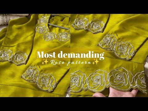 💚 Most demanding Rose pattern✨Beads work embroidery design💫