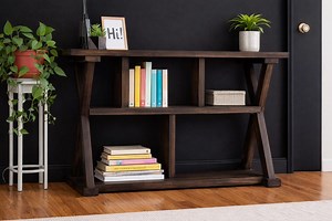 DIY Rustic X-leg Console Table With Shelves Plans | Woodworking Project PDF - Etsy Canada
