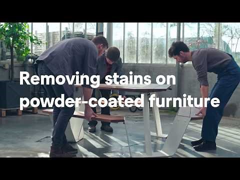 How to remove stains on powder coated furniture