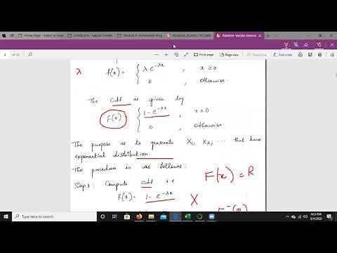 Random Variate Generation Part 1 Inverse Transform Technique Exponential,Uniform