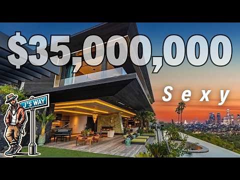 Inside a $35M Hollywood Hills Mansion with a SECRET Nightclub | 1851 N Stanley Ave