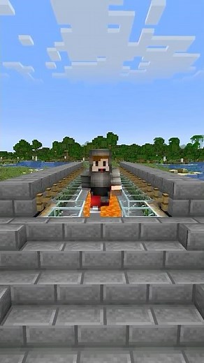 A LAVA BRIDGE IN MINECRAFT! 🤯⛏️ #shorts