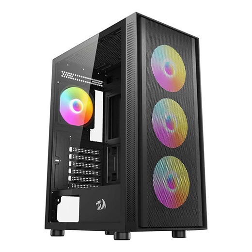 Redragon GC-621-4F Gaming Midi Tower Κουτί Υπολογιστή με Πλαϊνό Παράθυρο και ARGB Φωτισμό Μαύρο