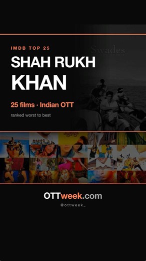 Top 25 Shah Rukh Khan Films — IMDB Ranked | OTT 2026