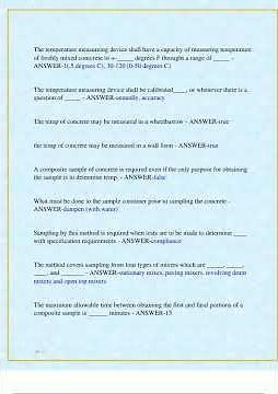 2024 ACI WRITTEN EXAM WITH 200 QUESTIONS AND CORRECT ANSWERS 100 CORRECT ANSWERS ACI CONCRETE FIELD