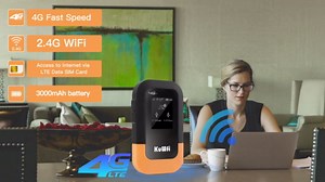 KuWFi 4G LTE WiFi Mobile Hotspot Device, 150Mbps Portable Travel Router with 2G Data, Support 10 Devices for AT&T T-Mobile, B2/B4/B5/B12/B13/B66