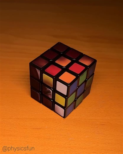 physicsfun on Instagram: "Rubik’s Phantom: is the 3X3 cube not challenging enough for you? Here’s one where the colors are activated by the heat of your hands (or better- a light bulb) and fade back to dark as you try to solve. A thermochromic twist to this most famous of puzzles. The heating and cooling was sped up by a factor of three here to keep it interesting. ➡️ Follow the link in my profile for info about where to get the Phantom cube and many of the amazing items featured here on @physic