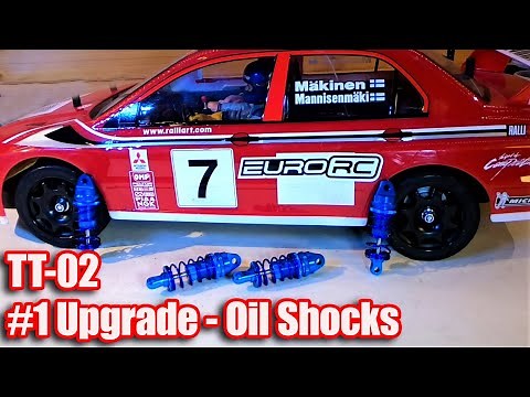 Tamiya TT-02 #1 Essential Upgrade - Oil Shocks - Includes Running Comparison & Demonstration