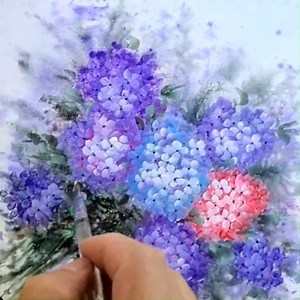 Painting Hydrangeas Acrylic Painting Artwork Step by Step #artwork #flower #bouquet #painting | Zil Acrylic Painting