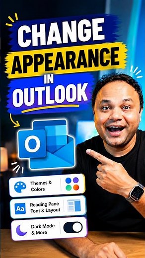 How to Change Outlook Appearance & Theme 👀 #shorts