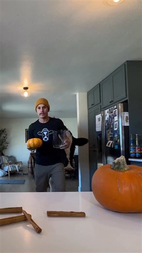 Trying to make a pumpkin spice latte with Bruce! #cow #brucethecow #farm #animals | Eliasfilmz