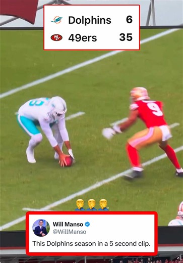 Rough start to the season. Dolphins down big 😳 (via X/TheSFNiners) #football #dolphins #nfl #49ers #miamidolphins