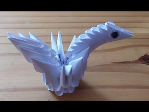 Mini cisne em origami 3 D para iniciantes com 50 peças