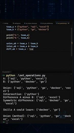 Union, Intersection, Difference explained 🔀⚡
