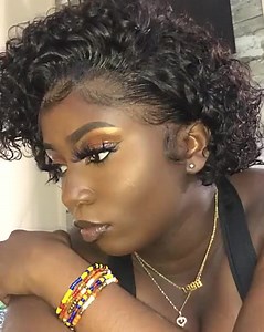 Cheap Pixie Short Hair Lace Frontal Wig Black Women Perruque Pixie Cut Human Hair Bob 180% Density Short Pixie Cut Curly Wig