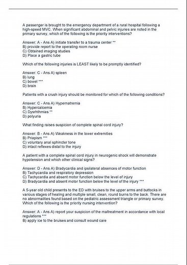 TNCC final exam test 2024 Comprehensive Questions with Answers 100% Accuracy Graded A+