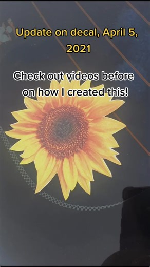 Sunflower Decal Update on Car Window