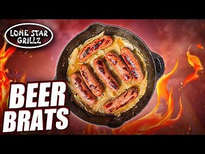 Beer Brats Recipe on the Lone Star Grillz Santa Maria Style Grill