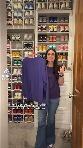 cutting my sweatshirt into a cardigan