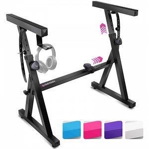 Liquid Stands Piano Keyboard Stand - Z Style Adjustable and Portable Heavy Duty Music Stand for Kids and Adults -Fits 54-88 Key Electric Pianos - Sturdy Musical Keyboard Stand (Black)