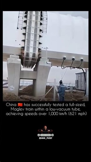 China Ka Future Train! 🚄 Maglev in Vacuum Tube Hits 1000 km/h 😱 #chinatech #maglev #shorts
