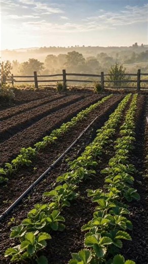 🍓 From Planting to Harvest | Strawberry Field Transformation #shorts