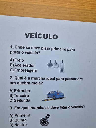 Quiz Trânsito: Freio, Marcha e Regras