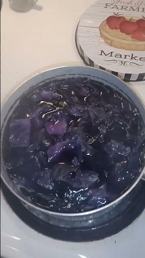 Boiling purple cabbage!