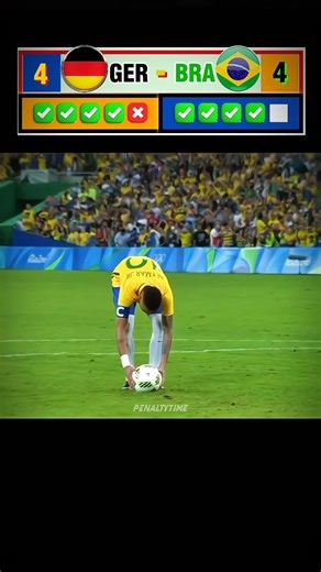 Brazil vs Germany | Full penalty shootout olympics 2016 final 🔥 #football #shorts
