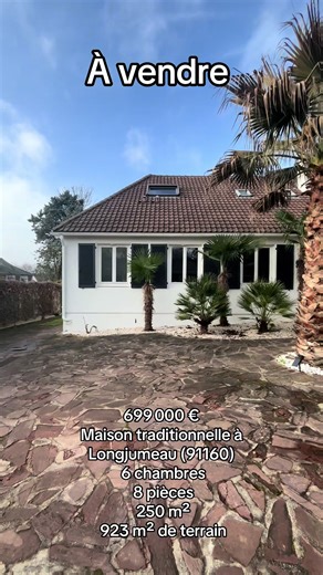 699 000 € Maison traditionnelle à Longjumeau (91160) 6 chambres 8 pièces 250 m² 923 m² de terrain #immobilier #realestate #maison #agenceimmobiliere #vente