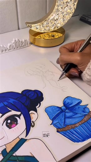 156K views · 2.8K reactions | blue jellyfish easy drawing you can try! Day 5 of completing Zoey’s page in my sketchboook ❤️ easy drawing you can try #mira #kpopdemonhunters #tutorial #coloring #calligraphy #brushpens #marker #satisfying #drawing #art #reelsvideo #trendingreelsvideo #relaxing #fblifestyle #blue | HUE.matter | Facebook
