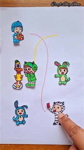 Pocoyo Officials Friends LINE Connect Art Challenge #youtubeshorts #shorts #pocoyo